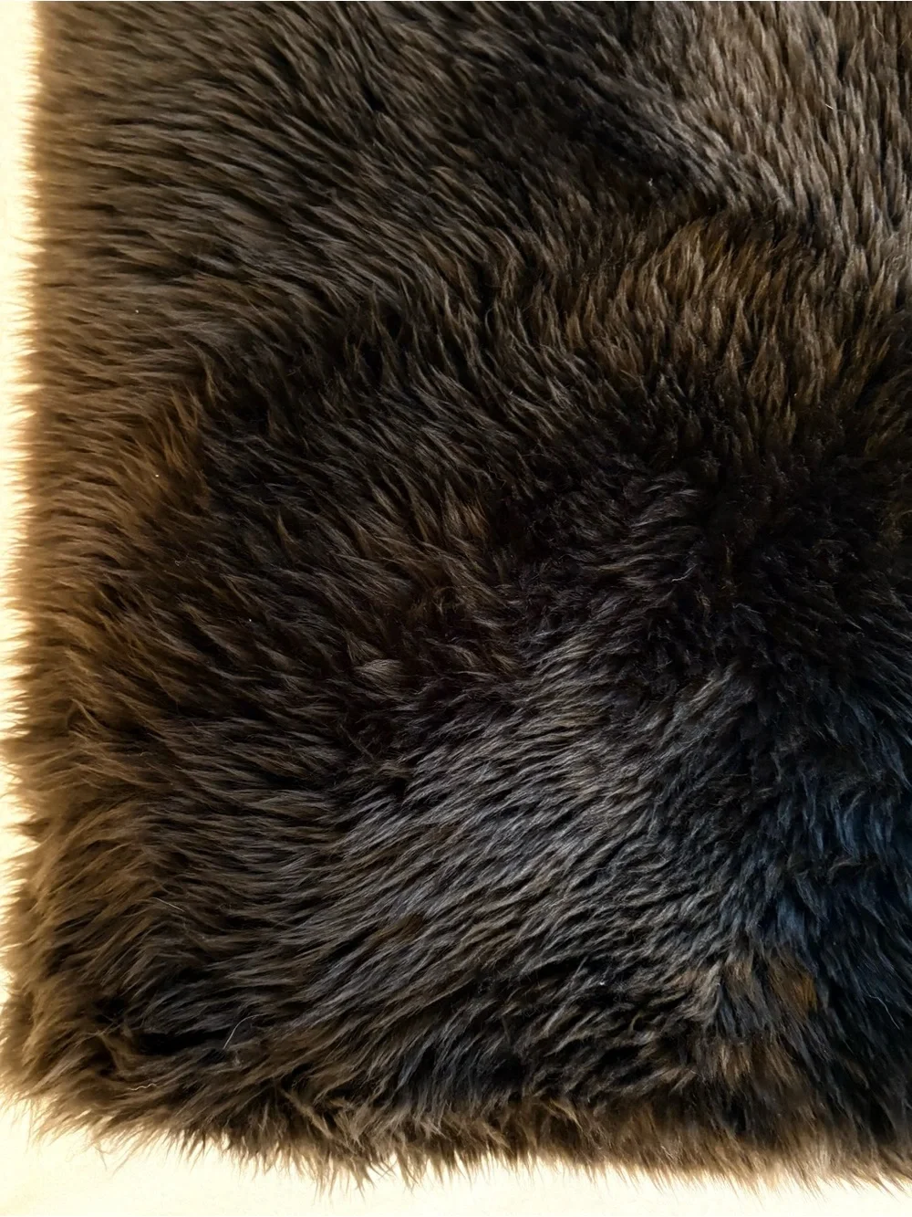 Long Fur Shearling Pillow from Nature’s Collection Chocolate Brown 26 x 26”